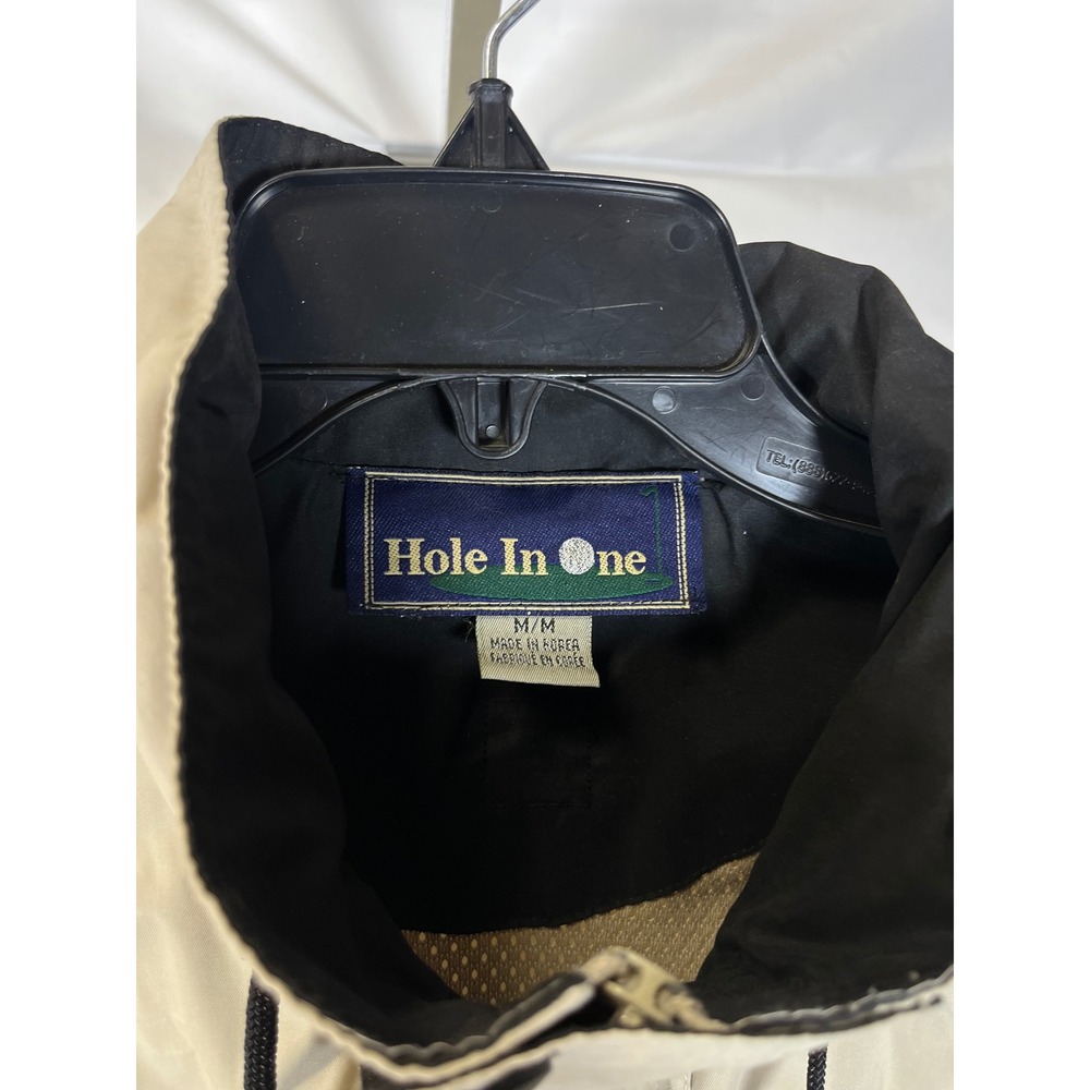 Hole In One Grand Slam MensGolf Jacket Tan World Golf Village Windbreaker Medium - Picture 3 of 9